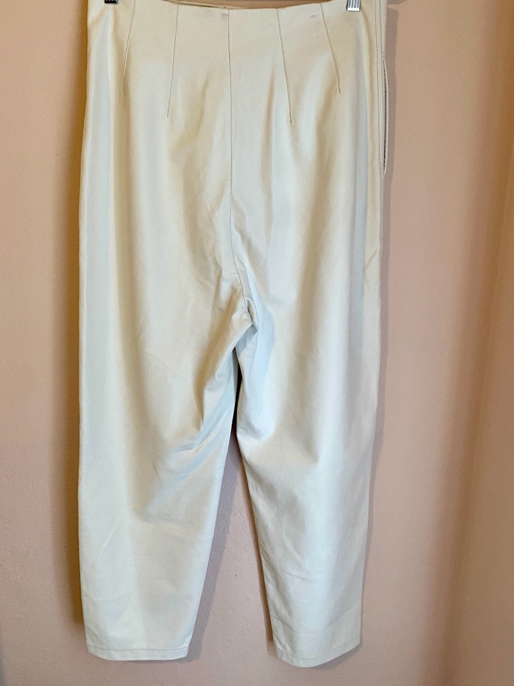 Free People Cecily Faux Leather High Rise Pants Ivory 12 - Picture 9 of 14